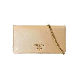 Authentic EUC Full Set Prada Saffiano Flap Wallet on Chain